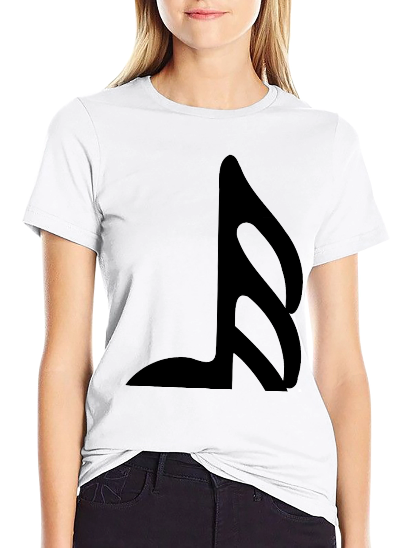Stylish Black T-Shirt with Music Note Graphic