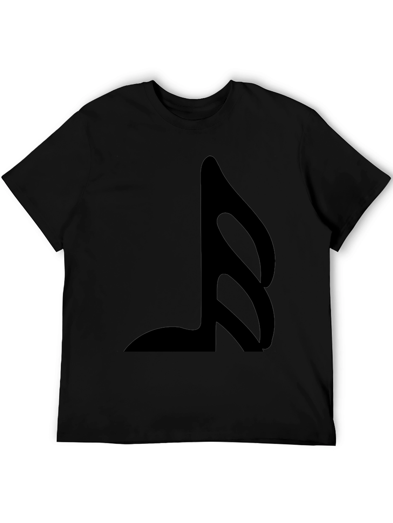 Stylish Black T-Shirt with Music Note Graphic