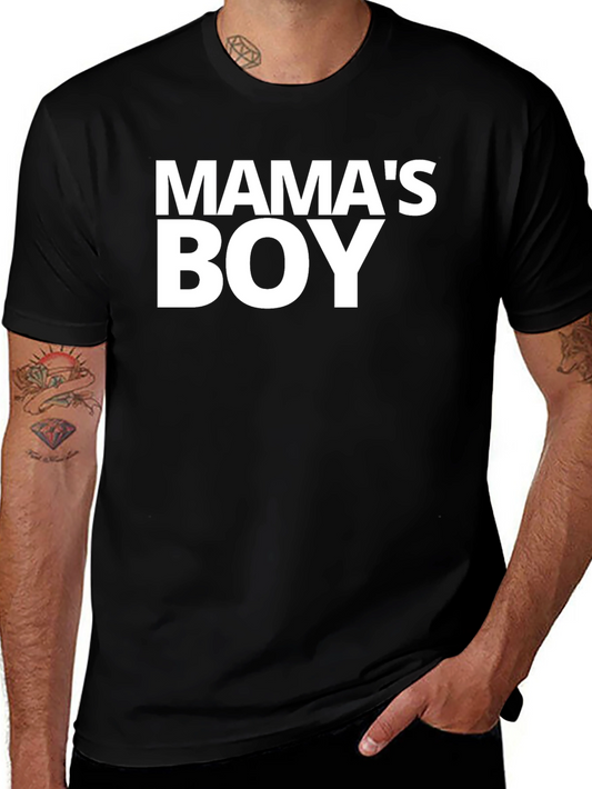 Mamas Boy Black Graphic Tee Shirt