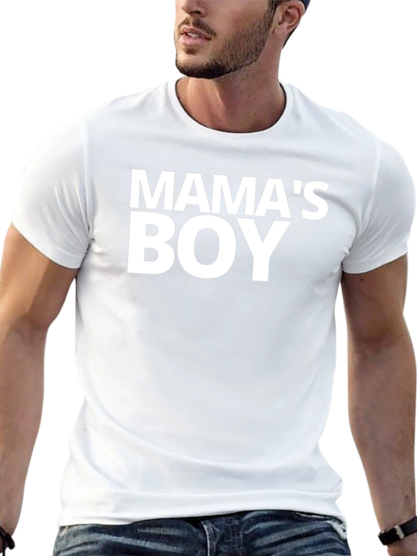 Mamas Boy Black Graphic Tee Shirt