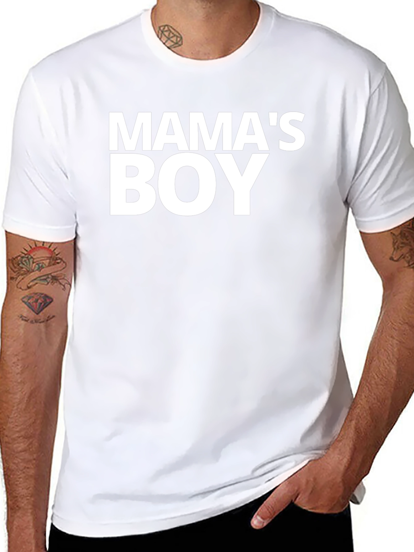 Mamas Boy Black Graphic Tee Shirt