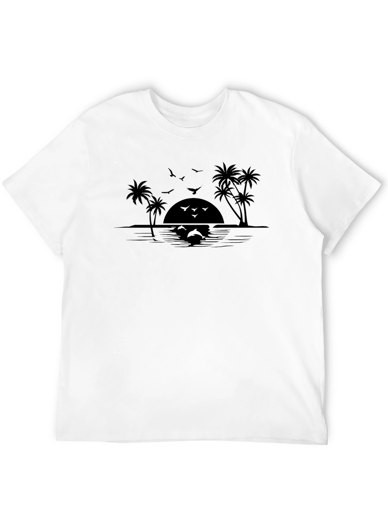 Sunset Dolphin T-Shirt Black