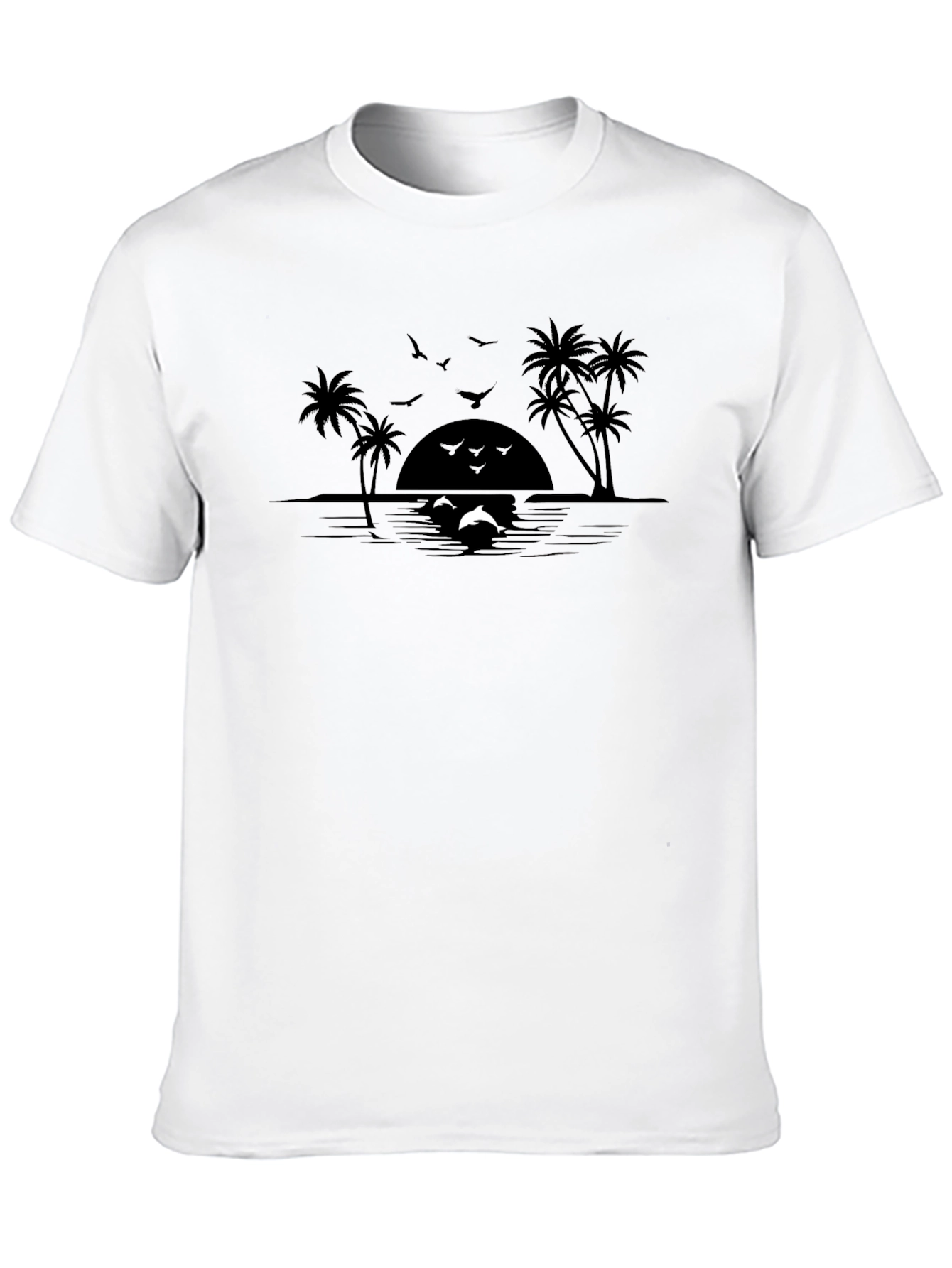 Sunset Dolphin T-Shirt Black