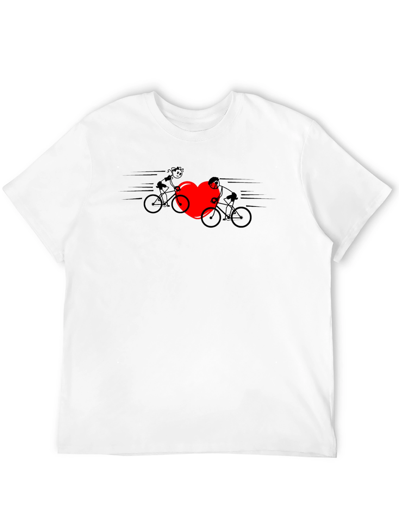 Cycling Love T-Shirt - Heart & Couple on Bikes