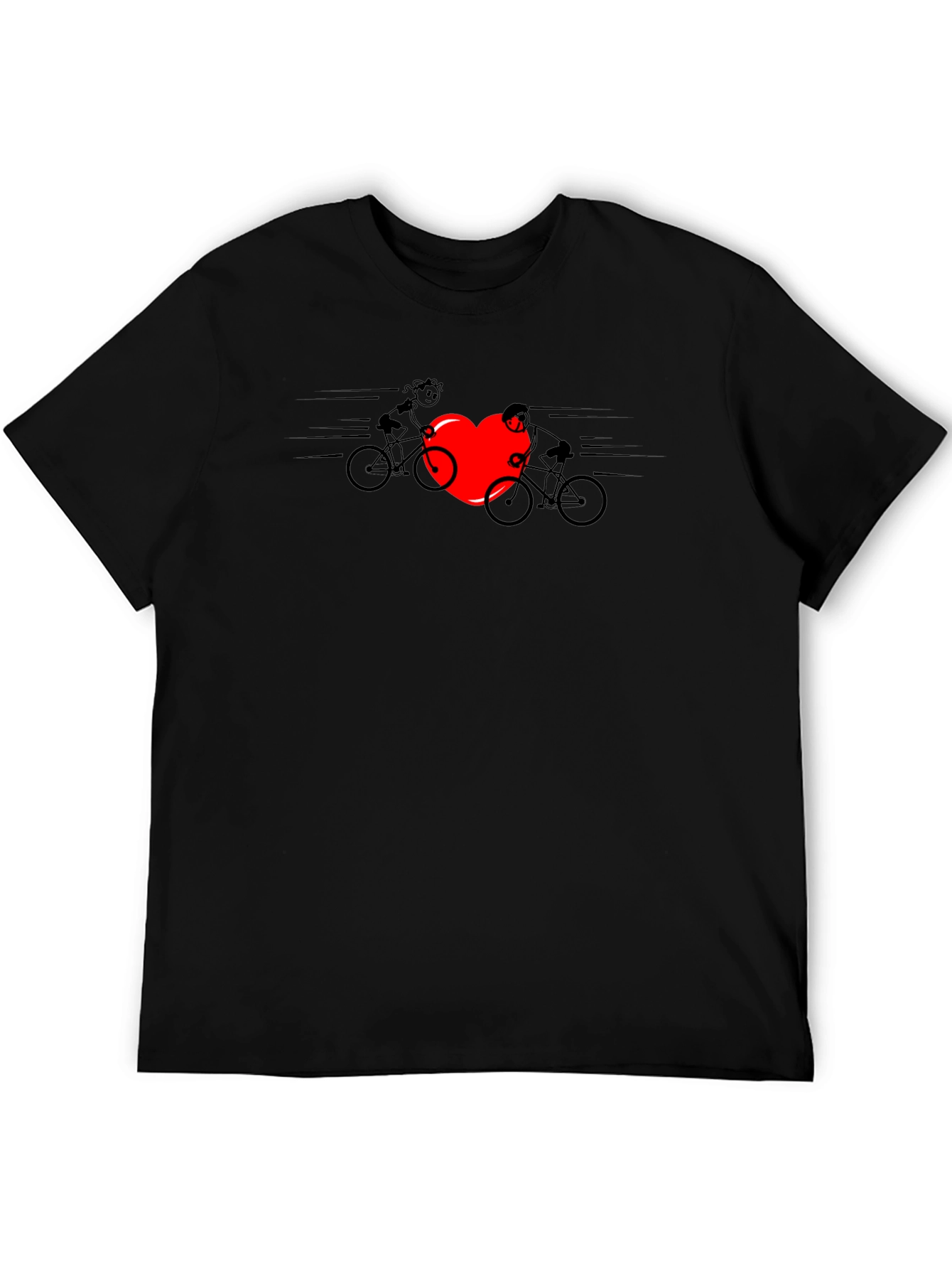 Cycling Love T-Shirt - Heart & Couple on Bikes