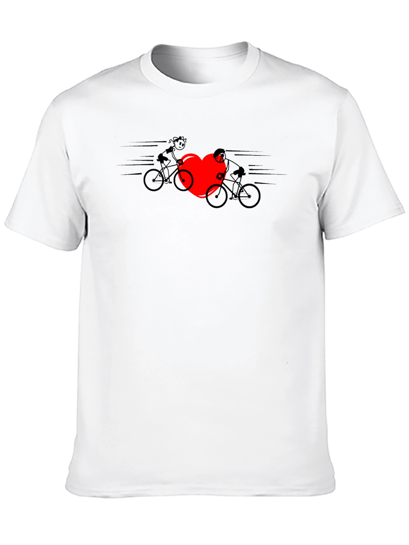 Cycling Love T-Shirt - Heart & Couple on Bikes
