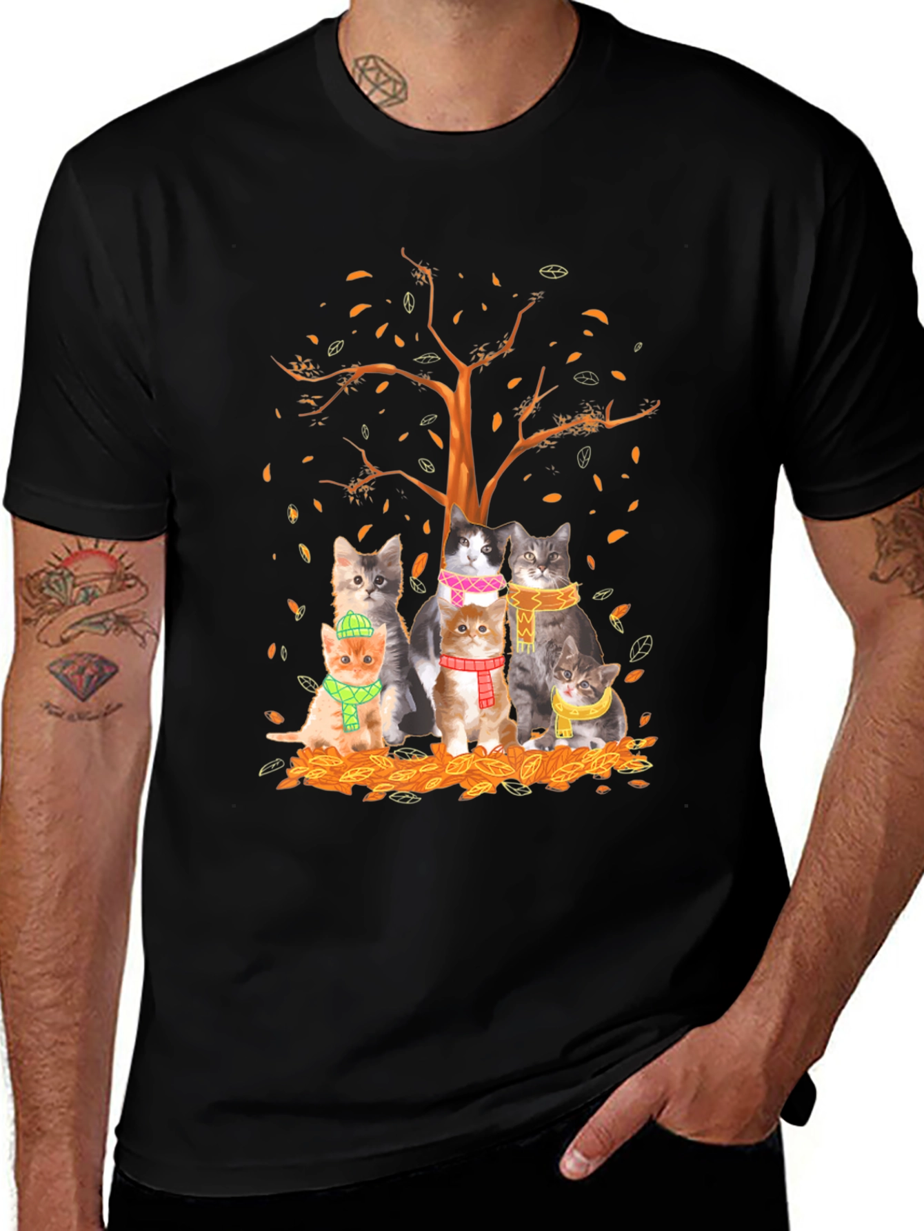 Autumn Cats T-Shirt: Cozy Fall Style