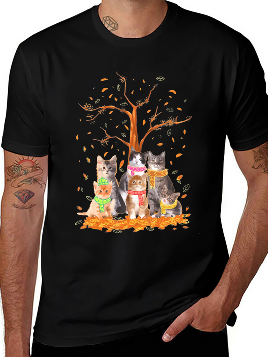 Autumn Cats T-Shirt: Cozy Fall Style