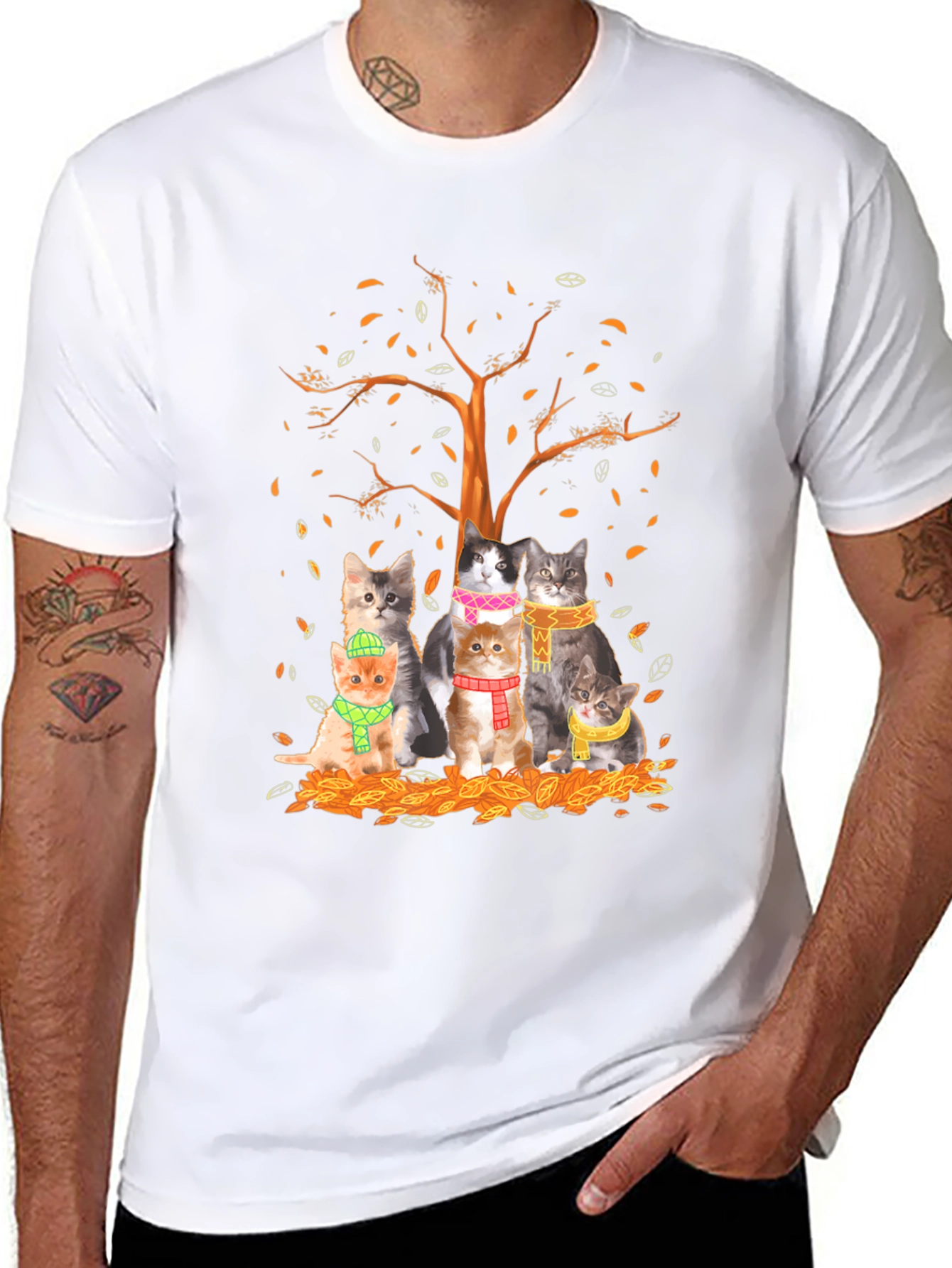 Autumn Cats T-Shirt: Cozy Fall Style