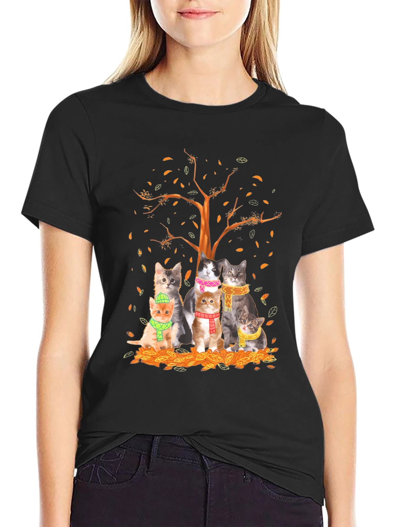 Autumn Cats T-Shirt: Cozy Fall Style