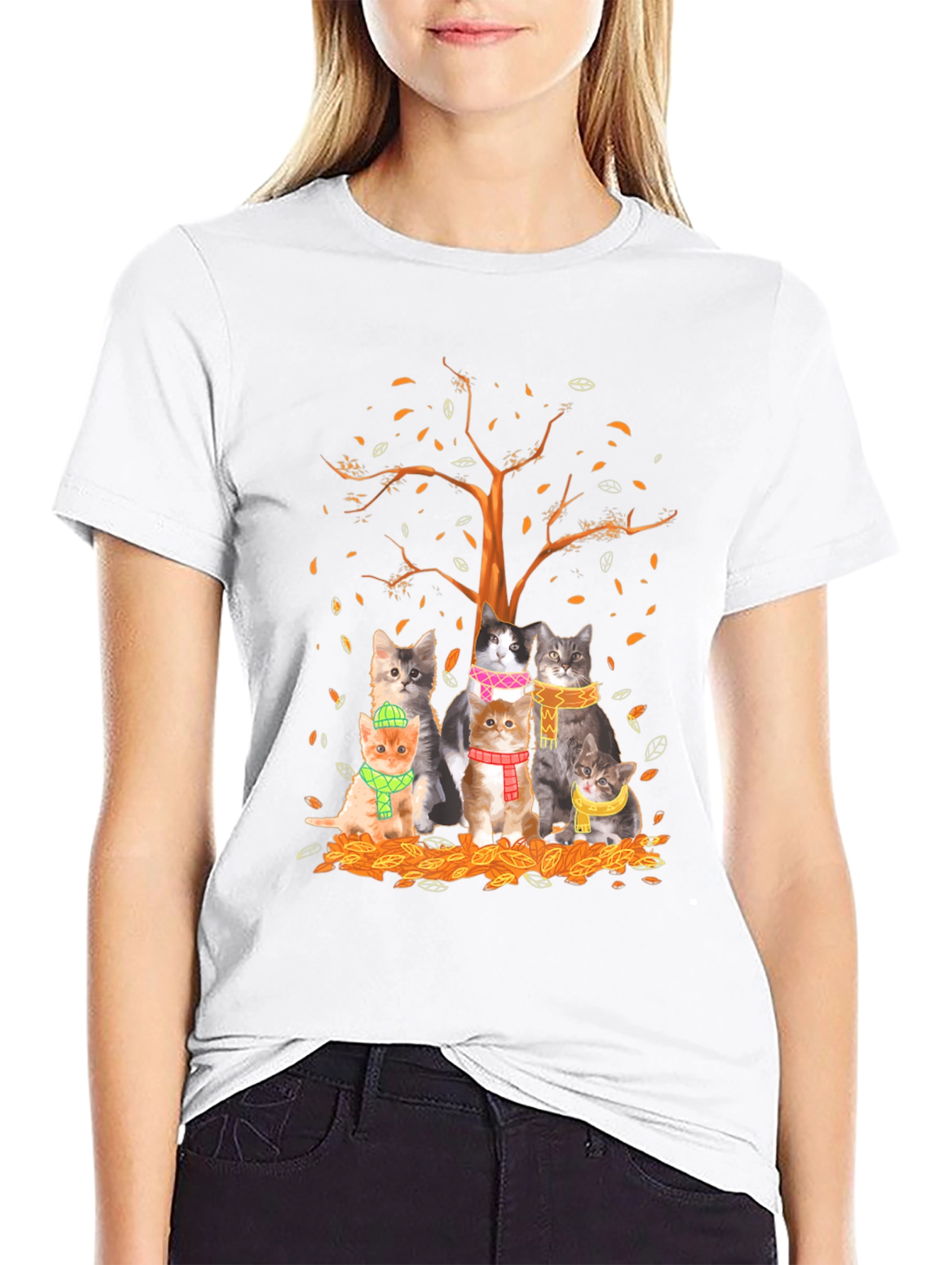 Autumn Cats T-Shirt: Cozy Fall Style
