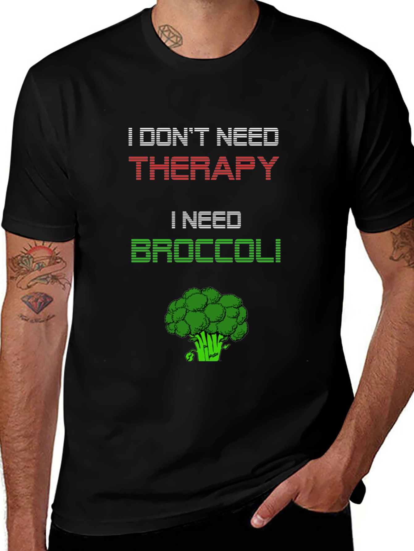 I Need Broccoli T-Shirt - Funny Vegan Tee