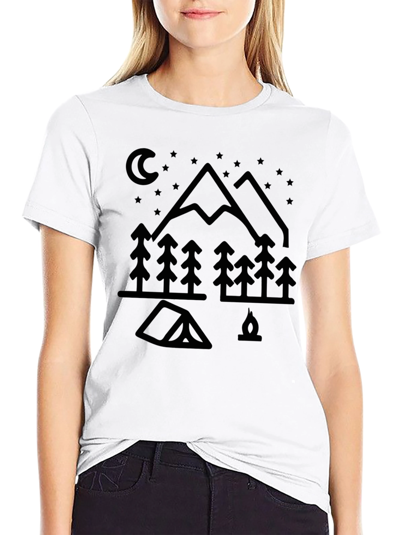 Camping Adventure Black Graphic Tee
