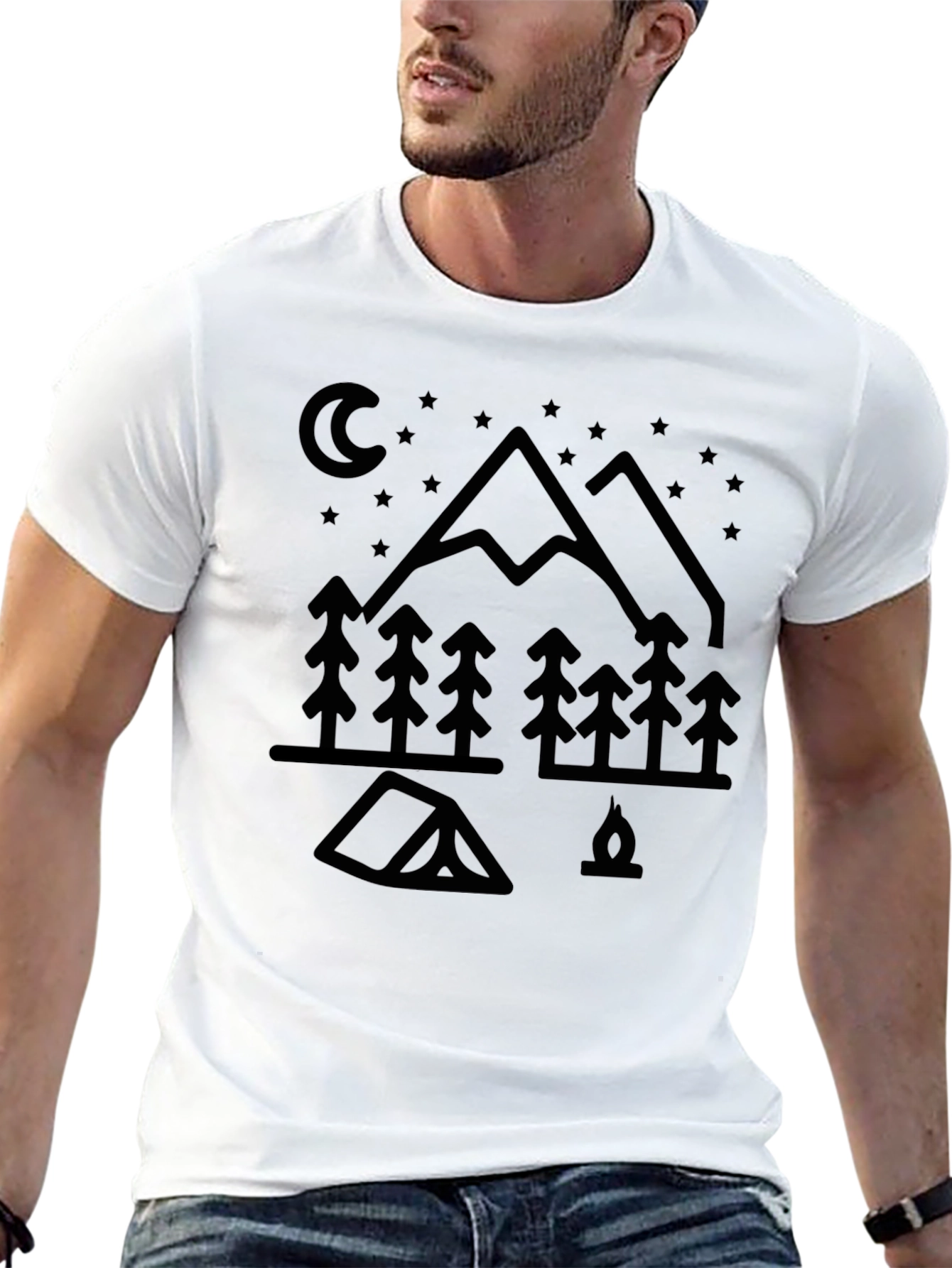 Camping Adventure Black Graphic Tee