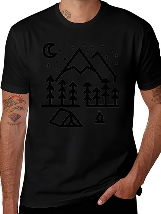 Camping Adventure Black Graphic Tee