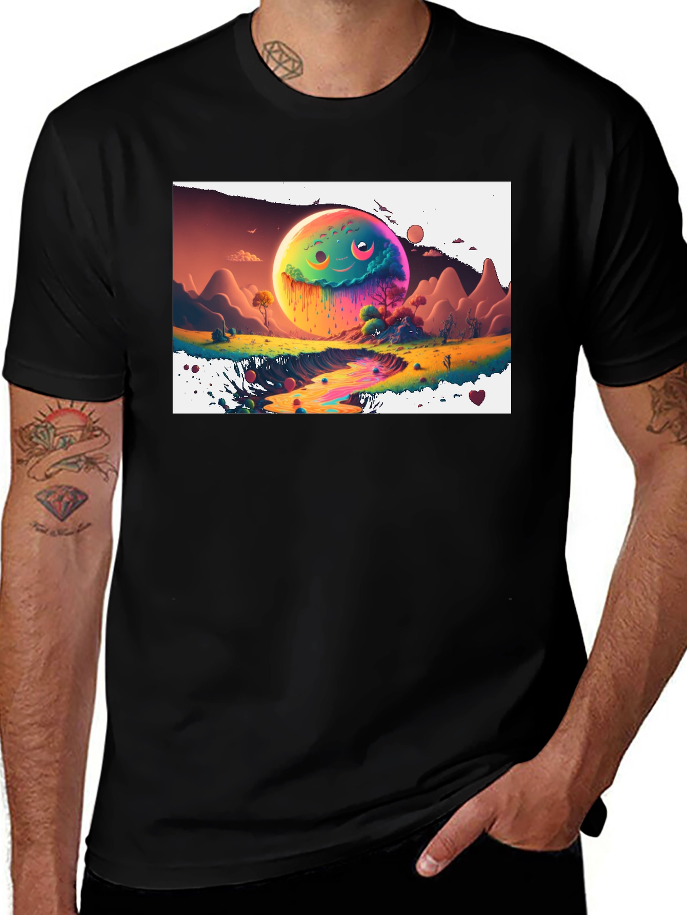 Psychedelic Planet Graphic Tee - Unique Design