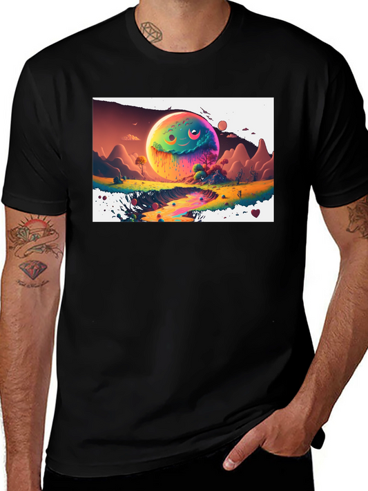 Psychedelic Planet Graphic Tee - Unique Design