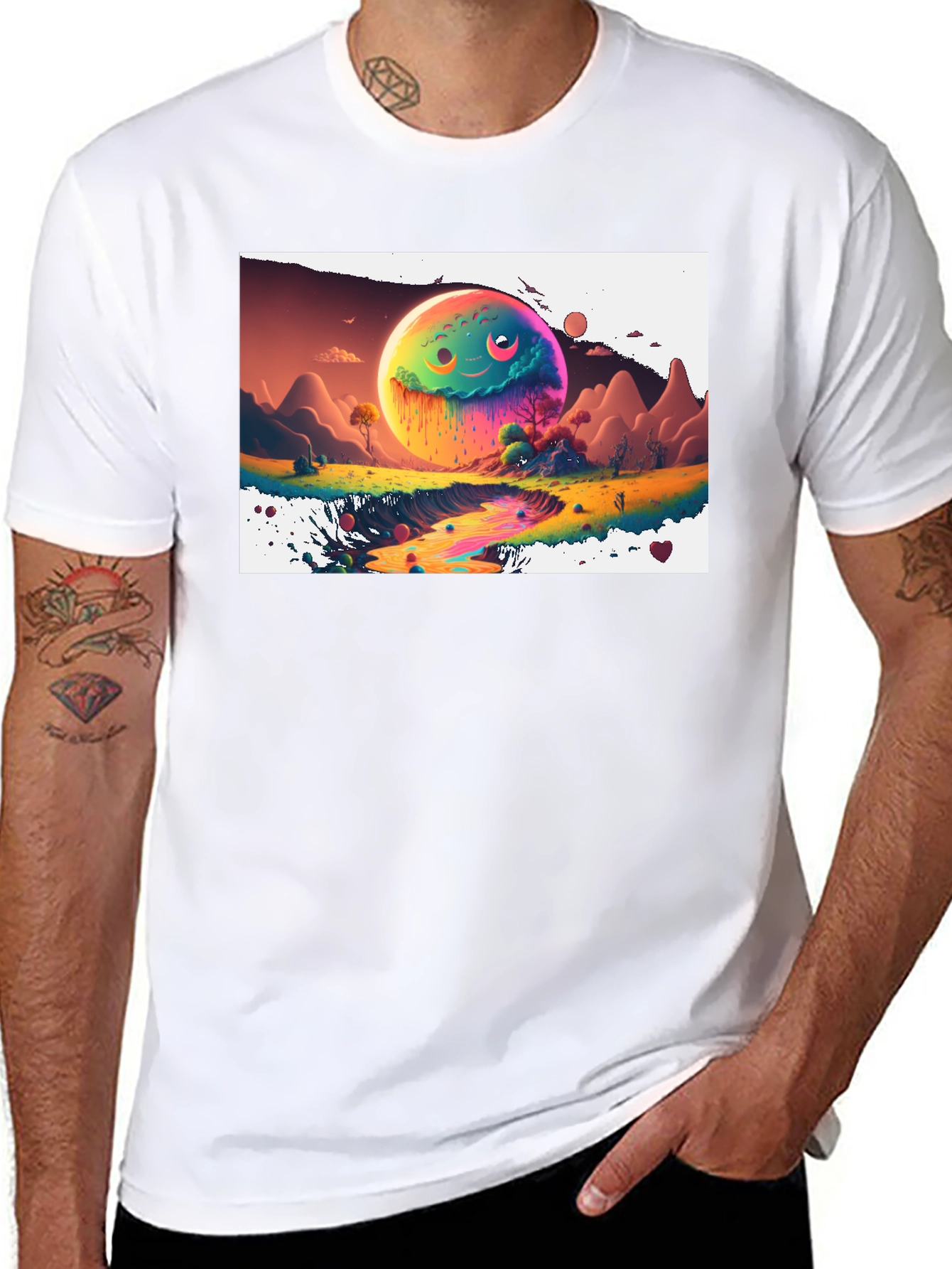 Psychedelic Planet Graphic Tee - Unique Design