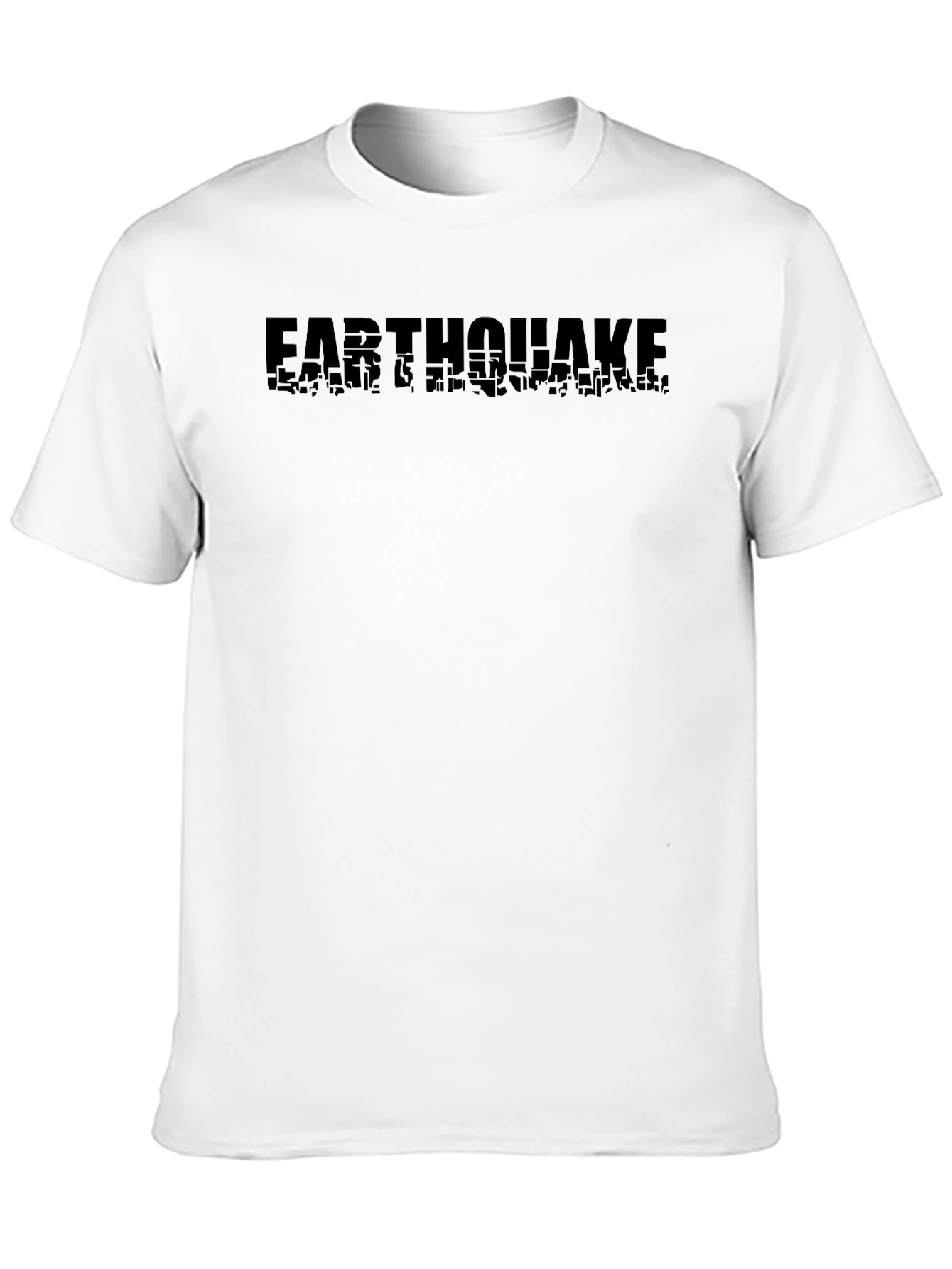 Earthquake T-Shirt Black Graphic Tee Casual Wear