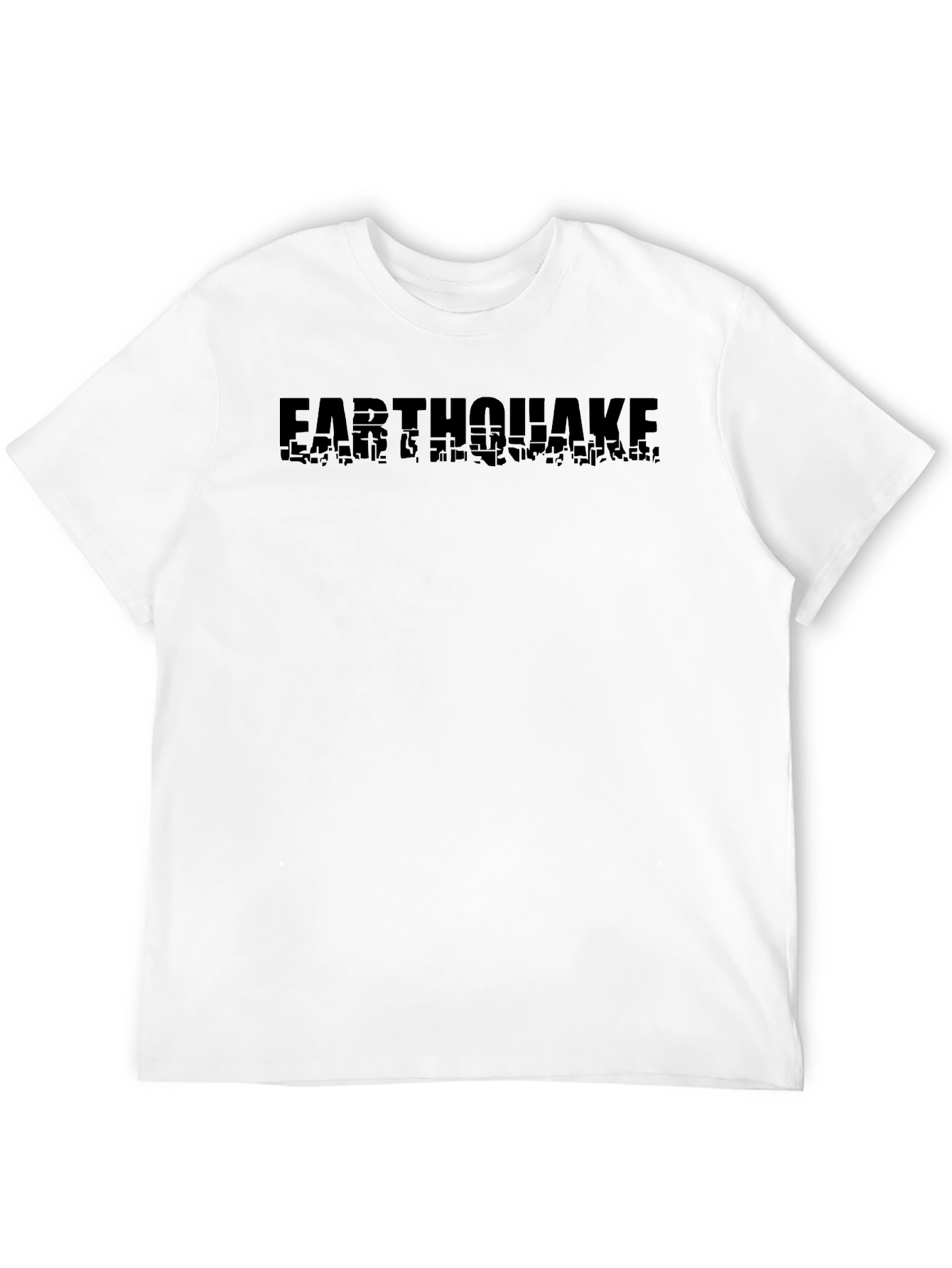 Earthquake T-Shirt Black Graphic Tee Casual Wear
