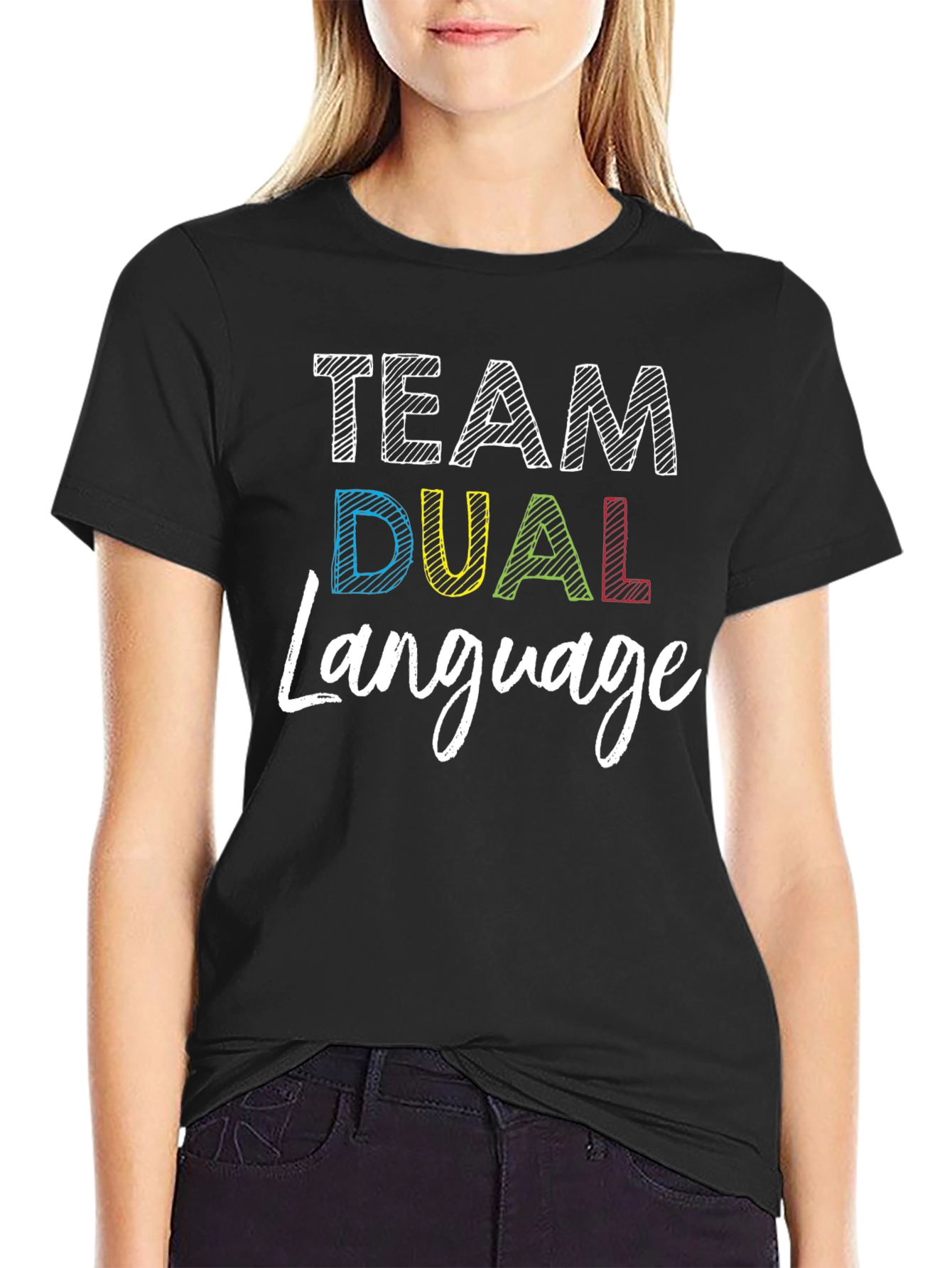 Team Dual Language T-Shirt - Teacher Appreciation