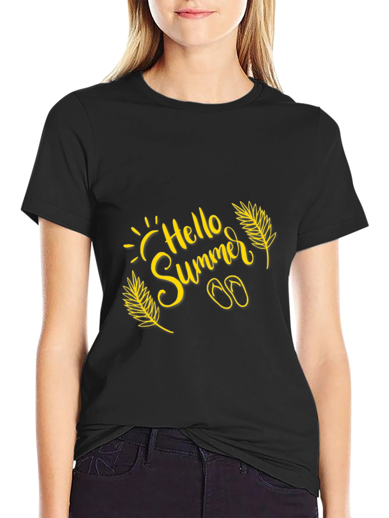 Hello Summer Black T-Shirt