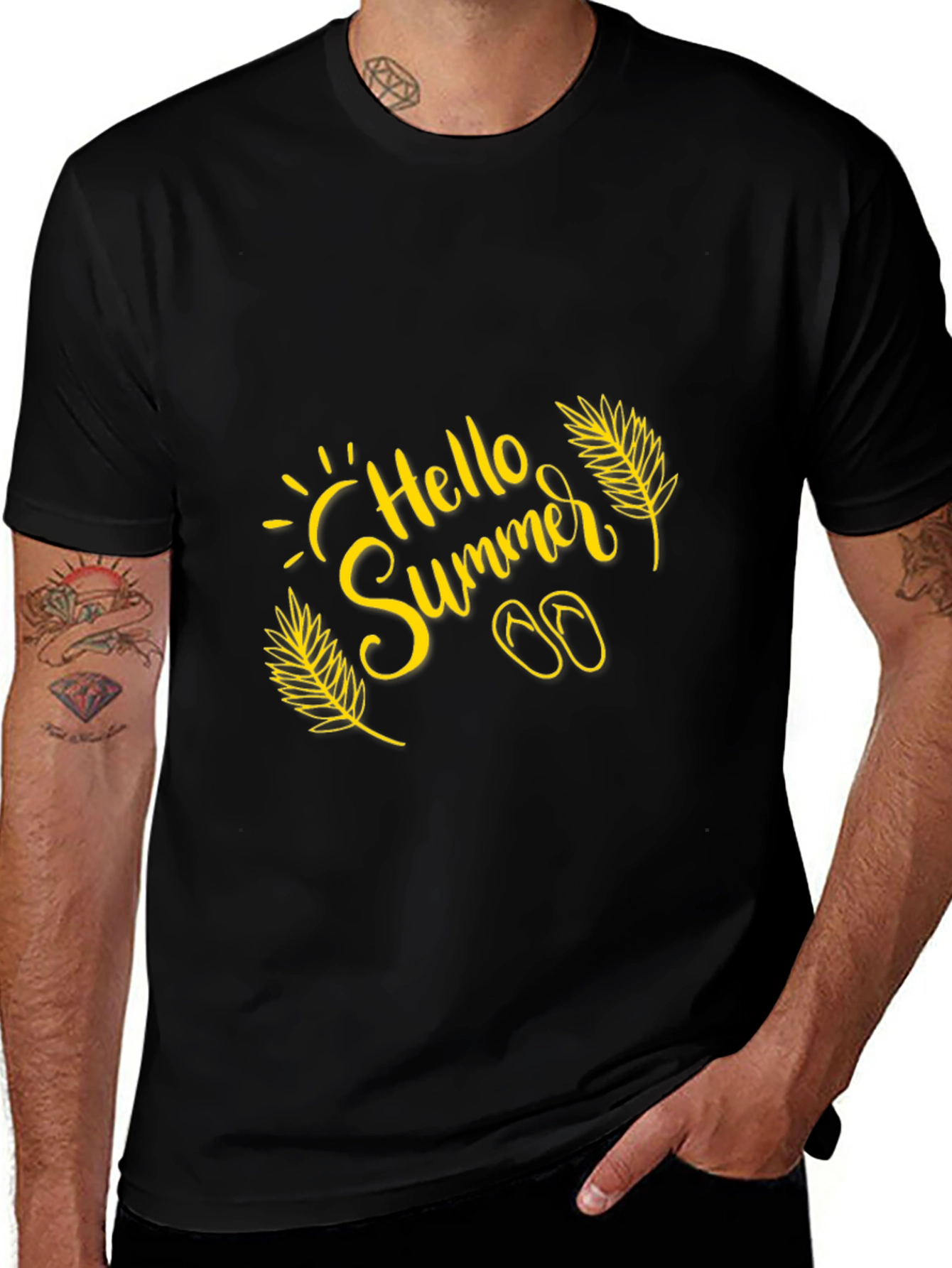 Hello Summer Black T-Shirt