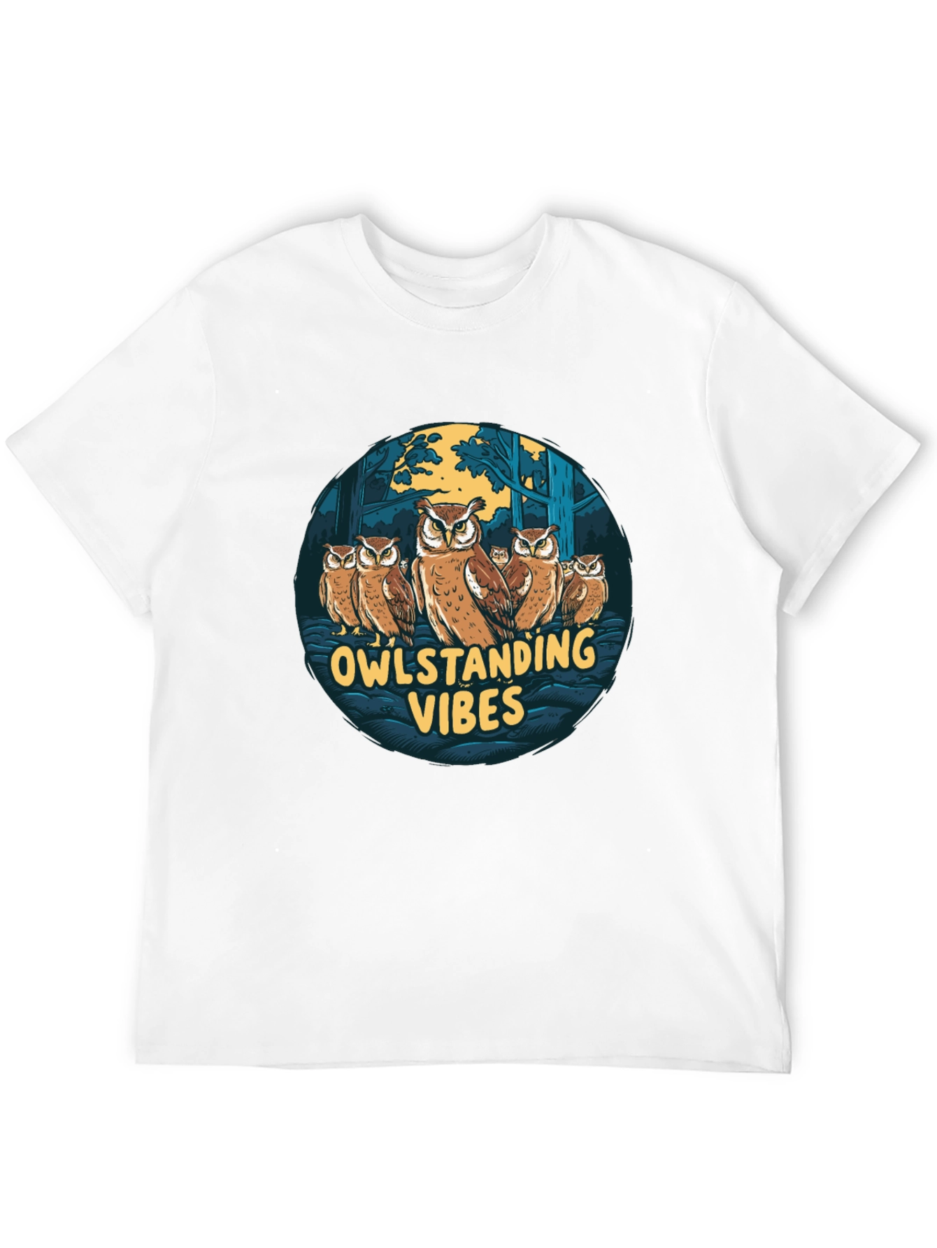 Owlstading Vibes Graphic Tee - Black Cotton Blend Shirt