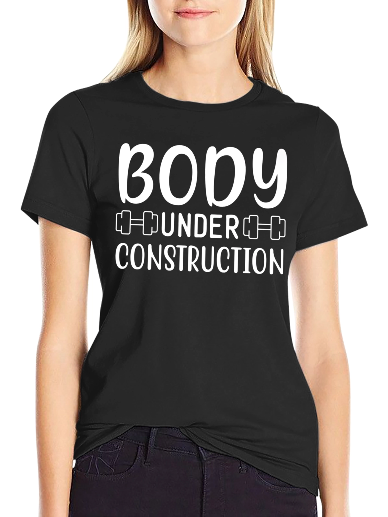 Body Under Construction Black Graphic T-Shirt