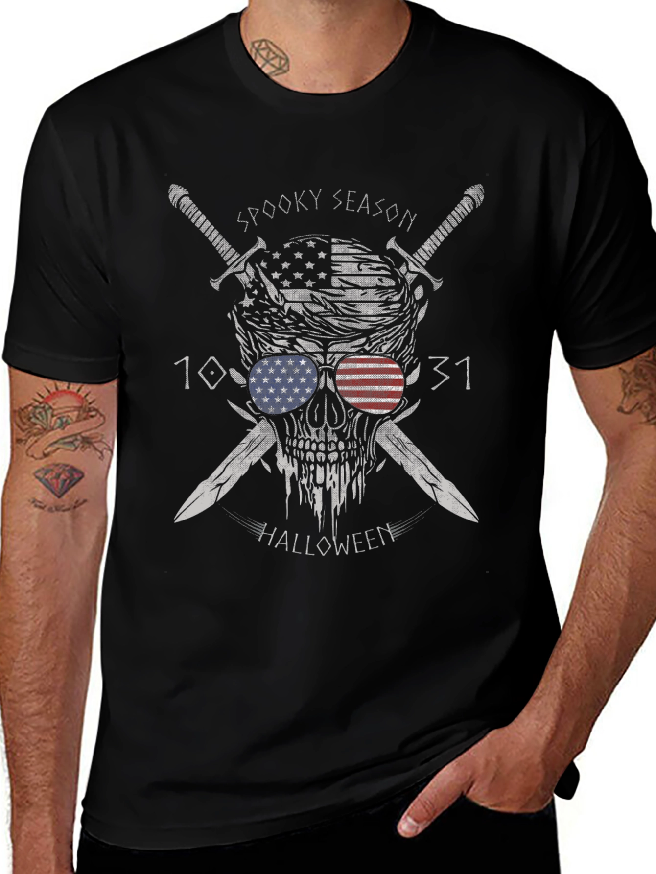 Spooky Season Halloween Skull Graphic Tee