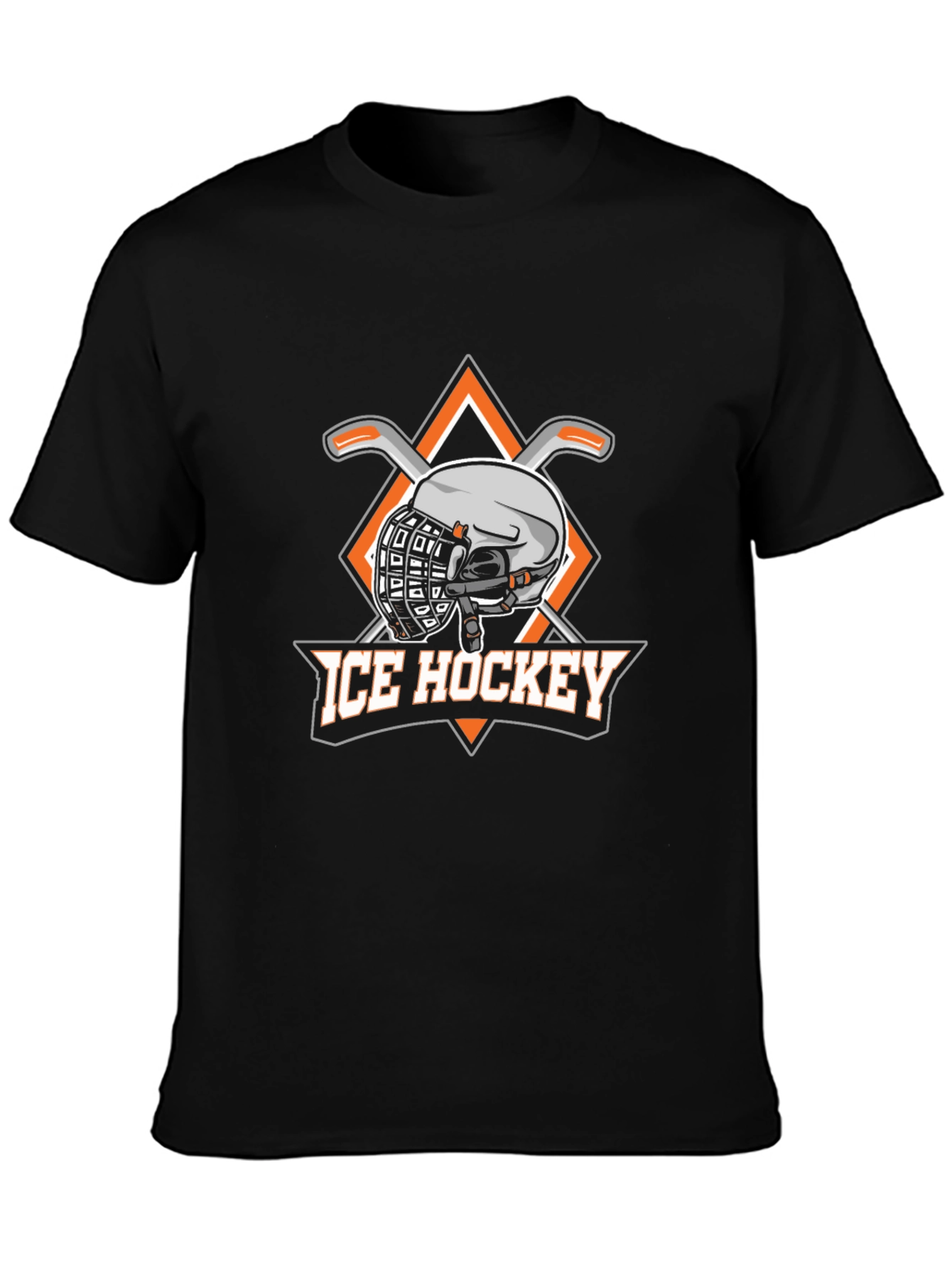 Ice Hockey Graphic T-Shirt - Black