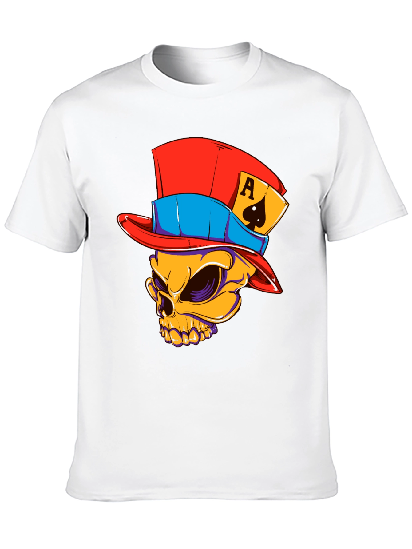 Skull Ace of Spades Hat Graphic T-Shirt