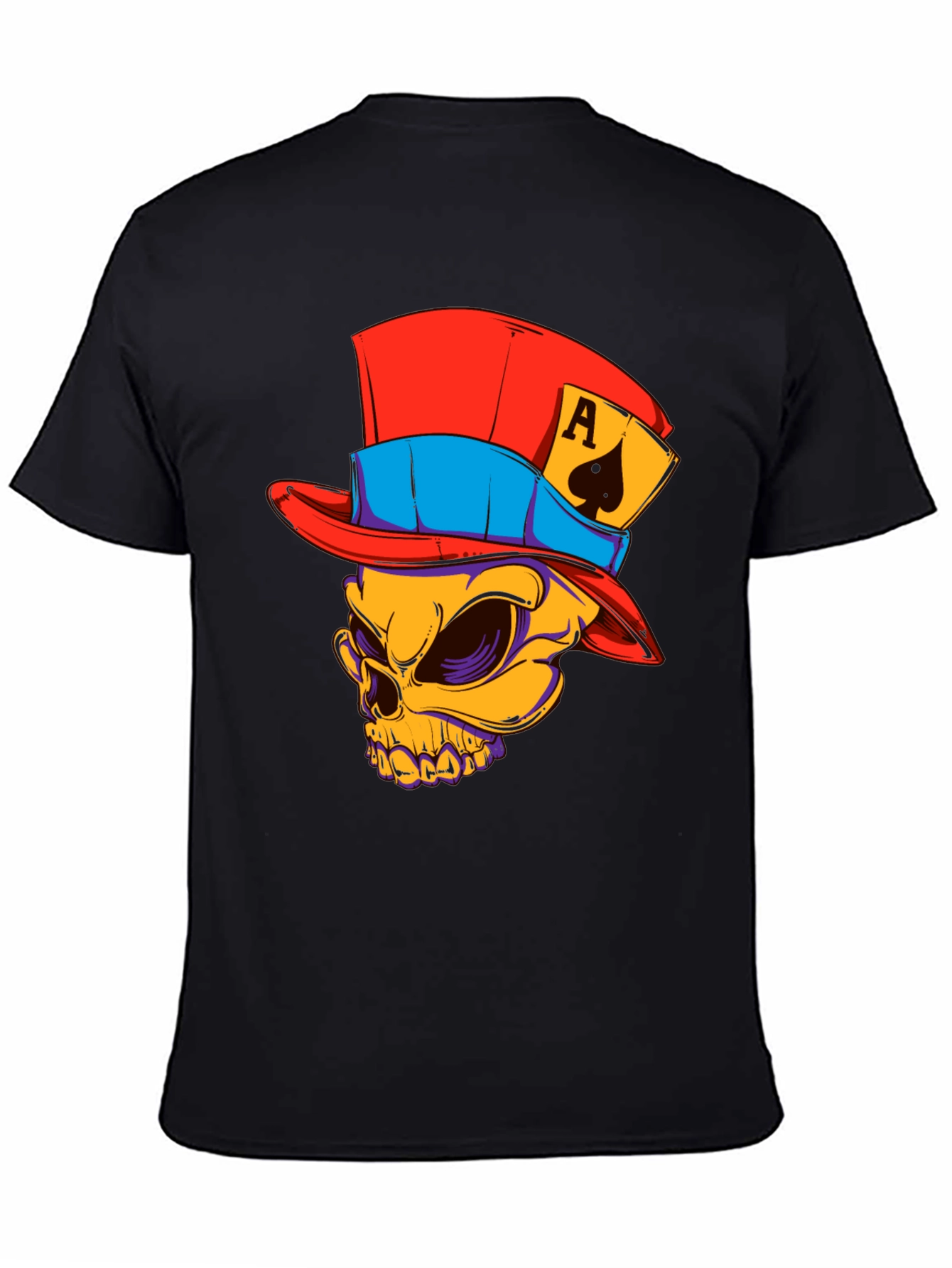 Skull Ace of Spades Hat Graphic T-Shirt