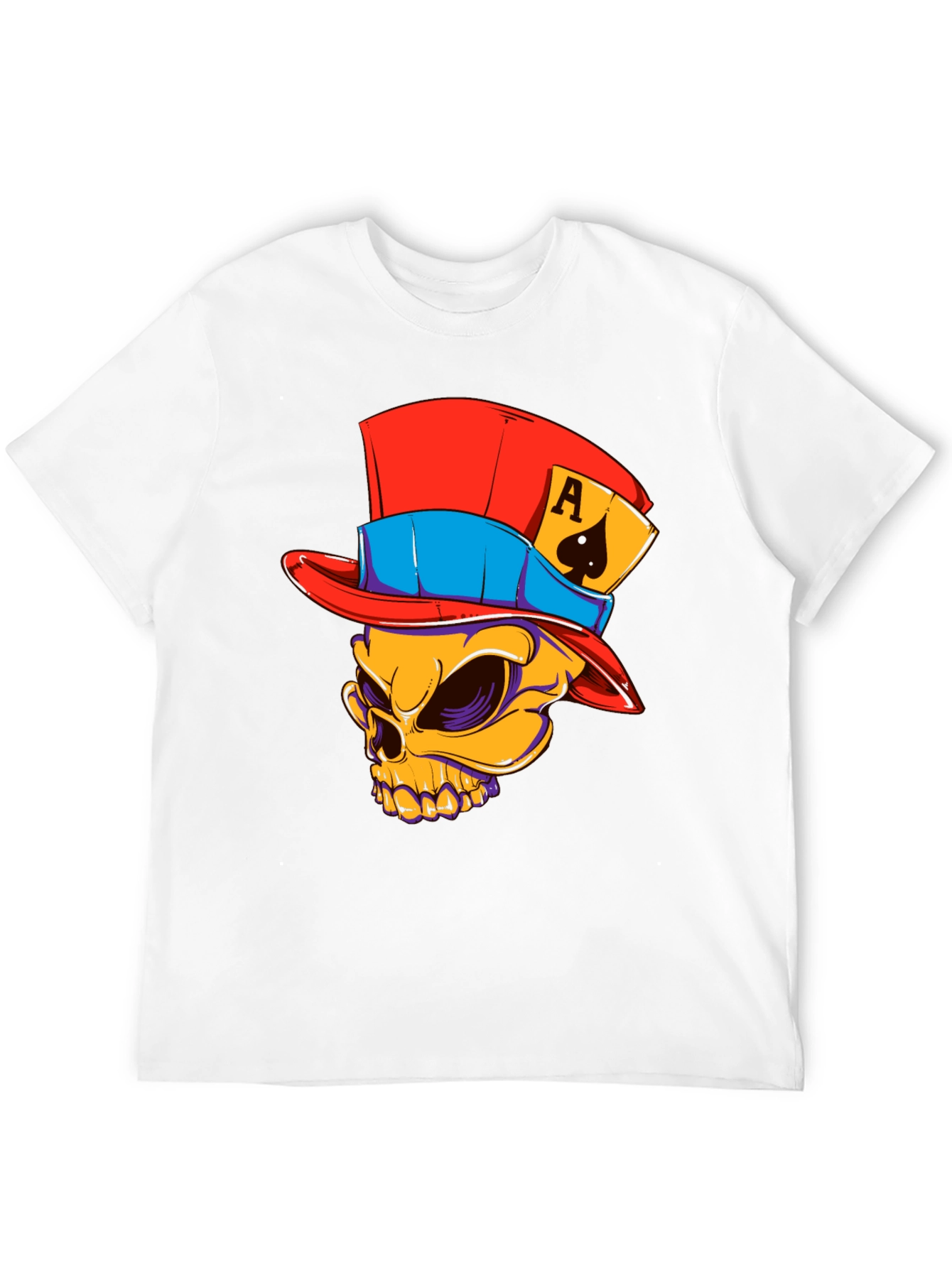 Skull Ace of Spades Hat Graphic T-Shirt