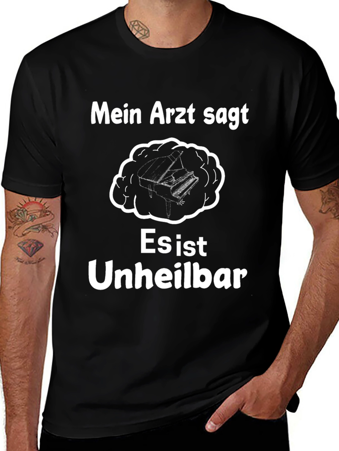 Mein Arzt Sagt T-Shirt - Piano Brain Tee
