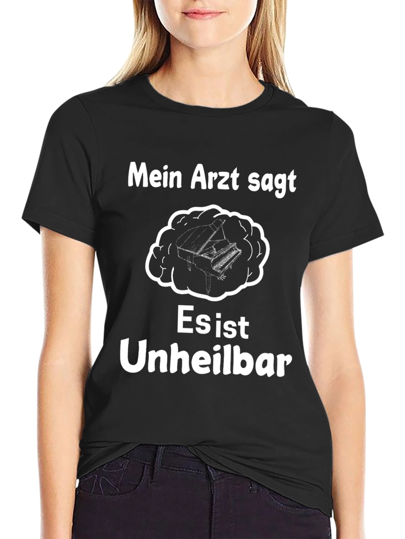 Mein Arzt Sagt T-Shirt - Piano Brain Tee