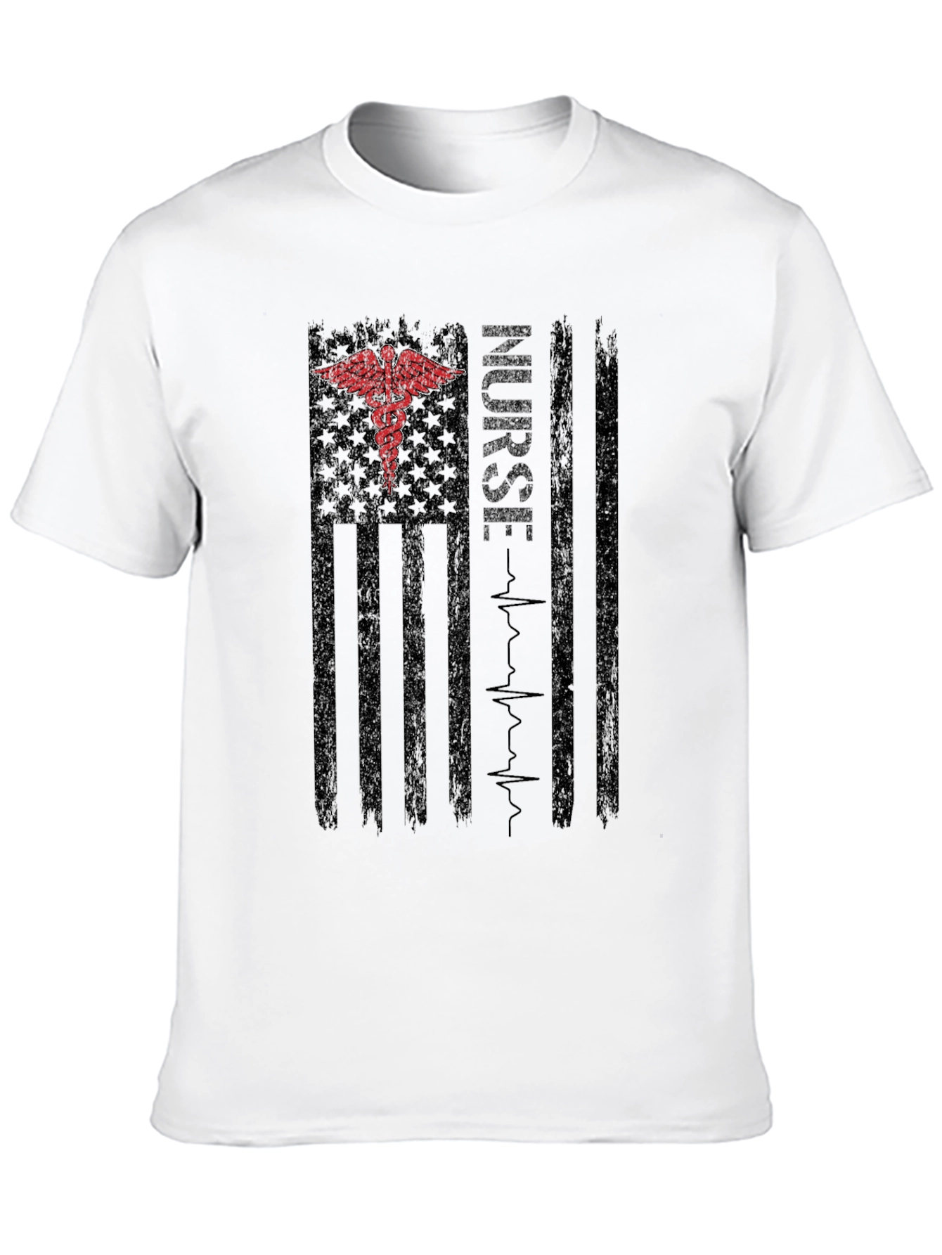 Nurse American Flag Graphic T-Shirt