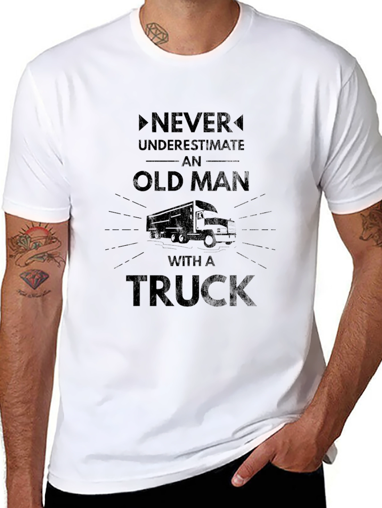 Old Man Truck Graphic Tee - Black