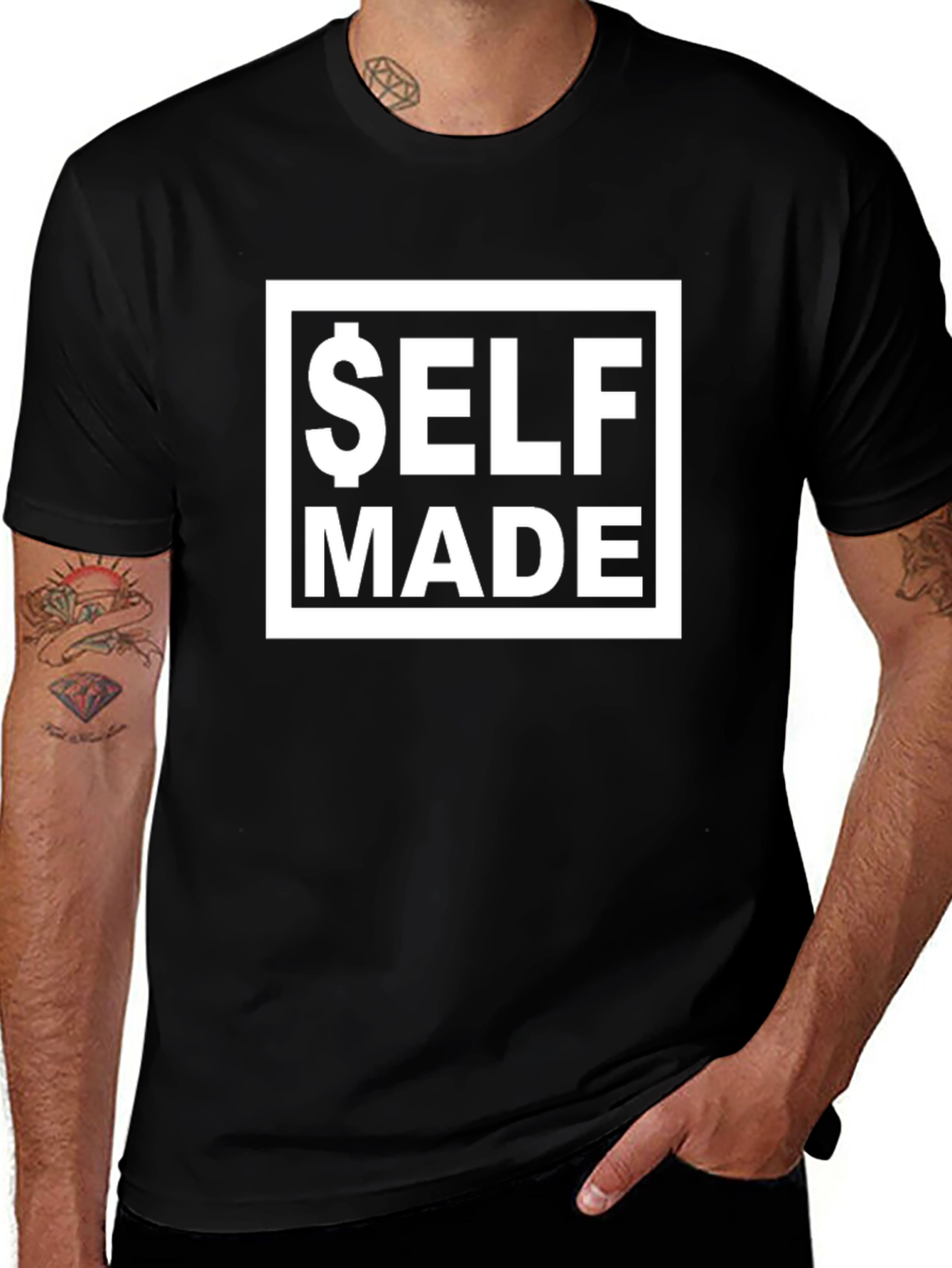 Self Made Black T-Shirt - Motivational Tee