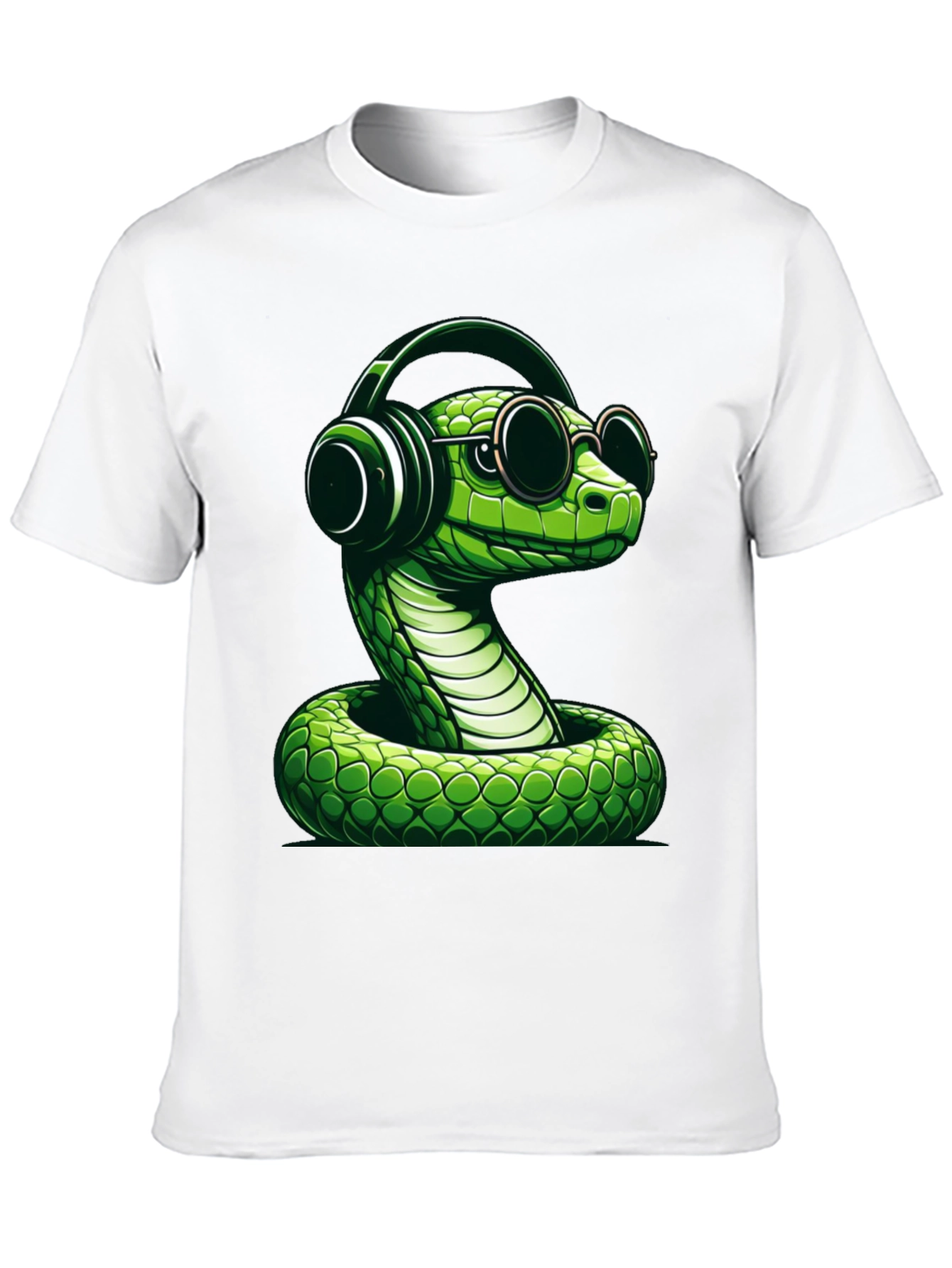 Cool Snake T-Shirt with Headphones and Sunglasses