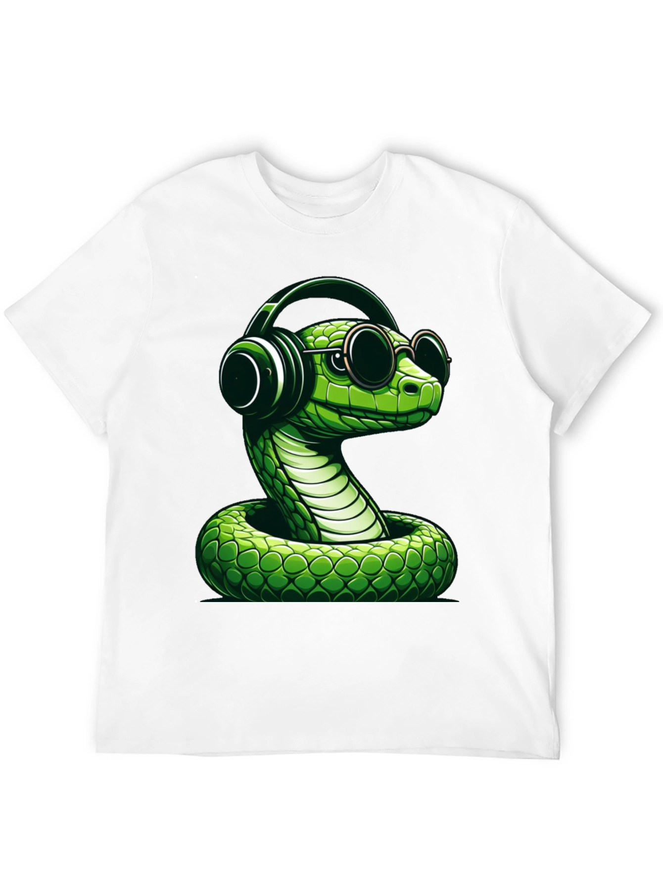 Cool Snake T-Shirt with Headphones and Sunglasses