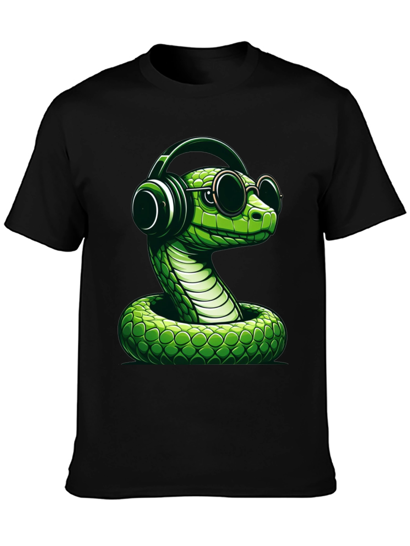 Cool Snake T-Shirt with Headphones and Sunglasses