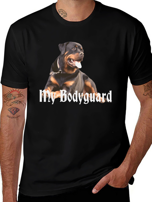Rottweiler Bodyguard Graphic T-Shirt - Black