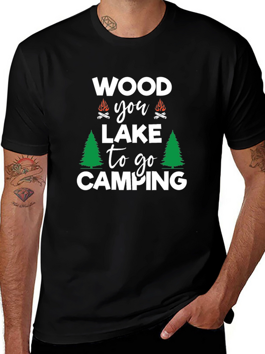 Funny Camping T-Shirt Wood You Lake to Go Camping Graphic Tee