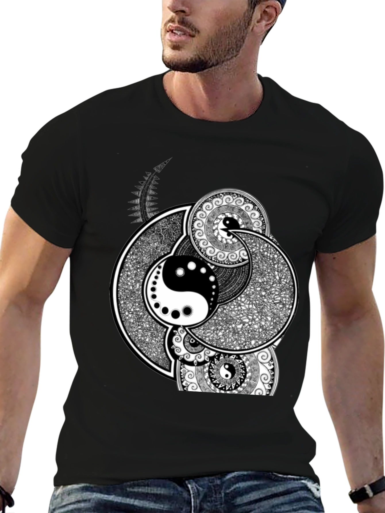Yin Yang Mandala Graphic T-Shirt