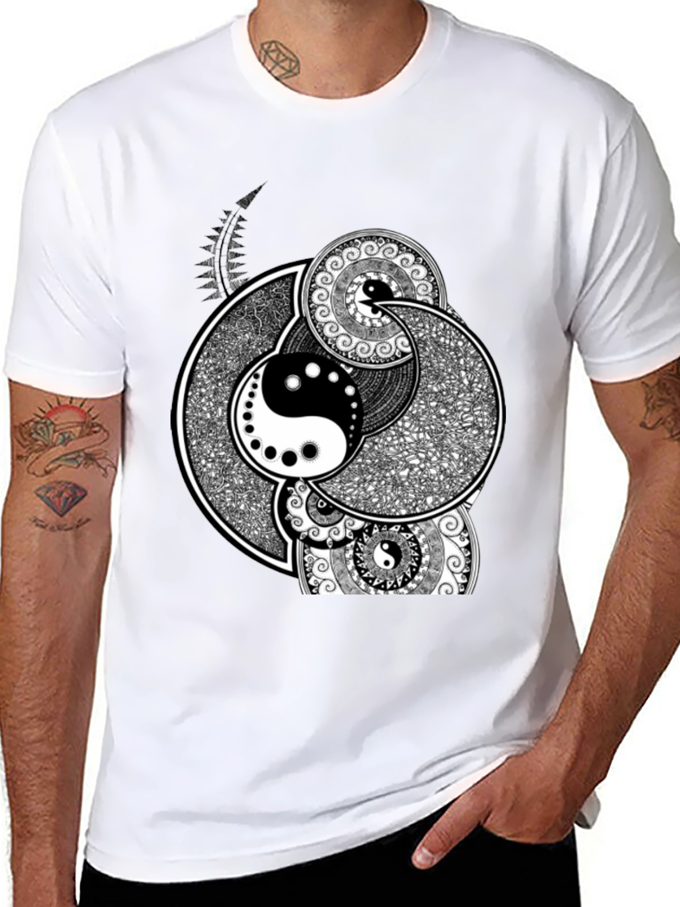 Yin Yang Mandala Graphic T-Shirt