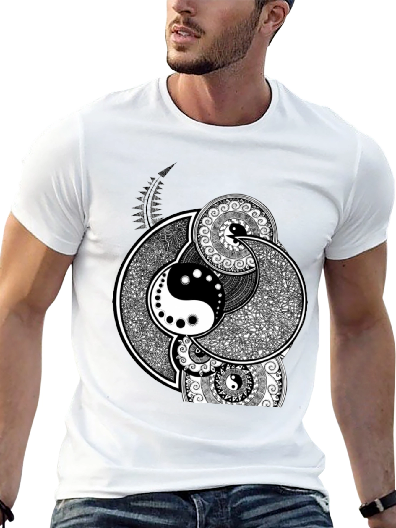 Yin Yang Mandala Graphic T-Shirt