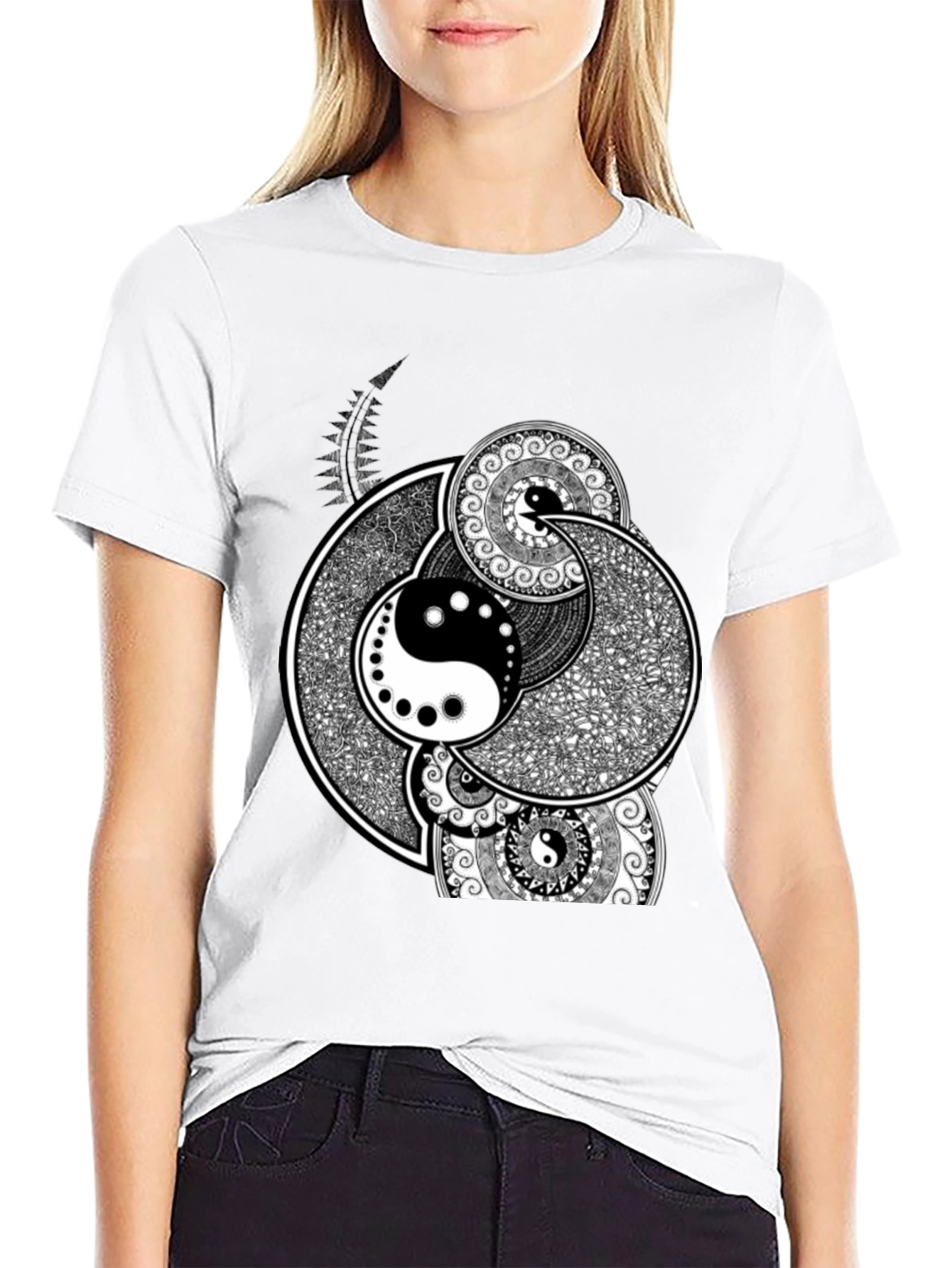 Yin Yang Mandala Graphic T-Shirt