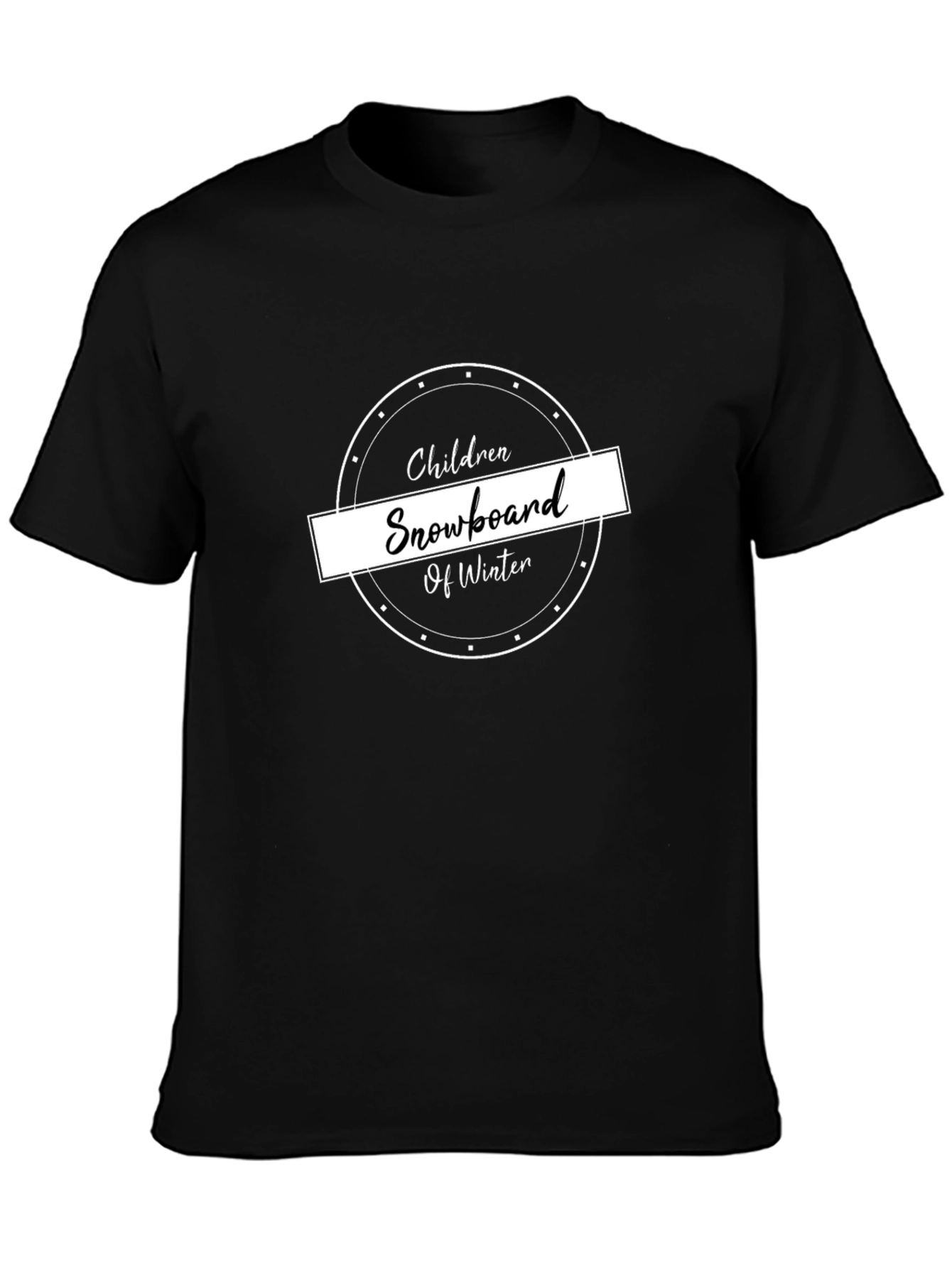 Children Snowboard Winter Black T-Shirt