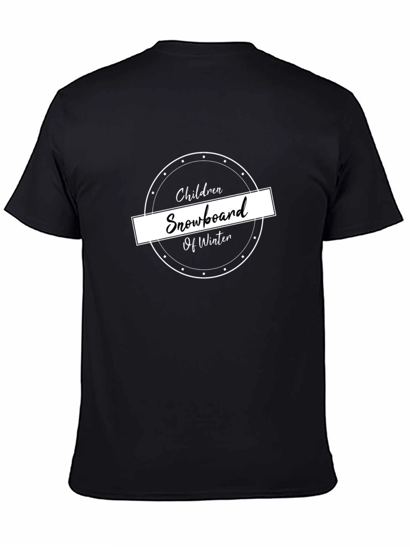 Children Snowboard Winter Black T-Shirt
